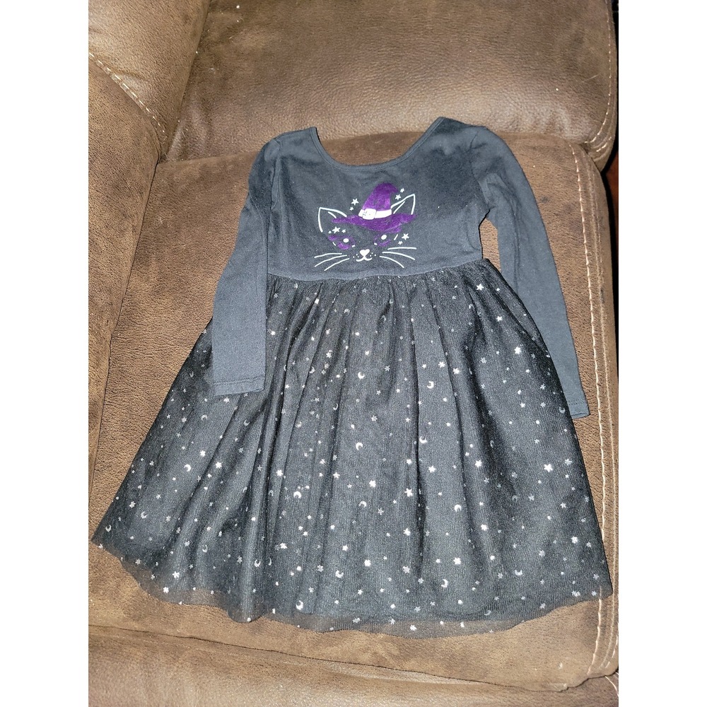 Jumping beans fall Halloween black cat witch hat dress size 2t